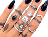 Set punk de inele ARGINT cu zirconii antici