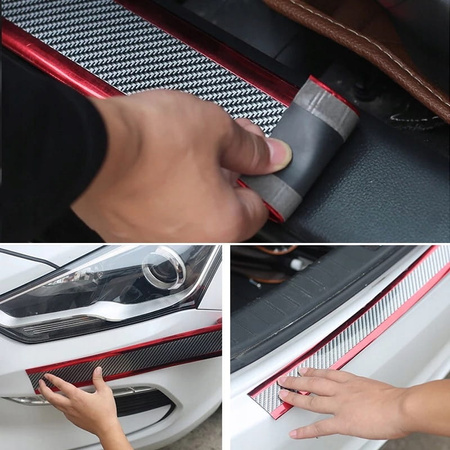 Extensie universala bara de protectie 5cm 1m, alb carbon pentru tuning