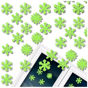 50 de bucăți de autocolante de perete fluorescente cu fulgi de nea