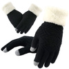 Mănuși de iarnă negre cu atingere caldă pentru femei cu ursuleț de pluș