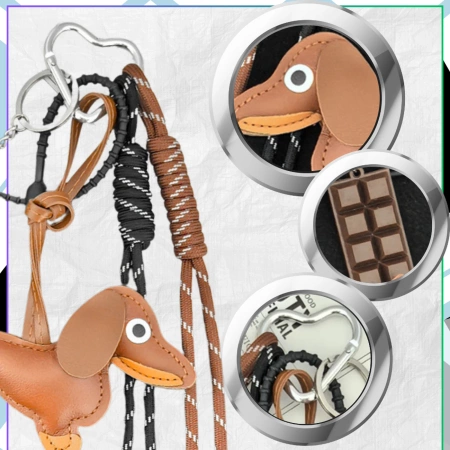 Breloc pentru chei, geantă, breloc, pandantiv, ciocolată, teckel maro