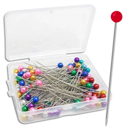 Set de 100 de ace de croitorie cu cap rotund 65mm colorate