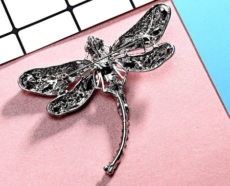 Brosa DRAGONFLY cu zirconi, ac retro insecte