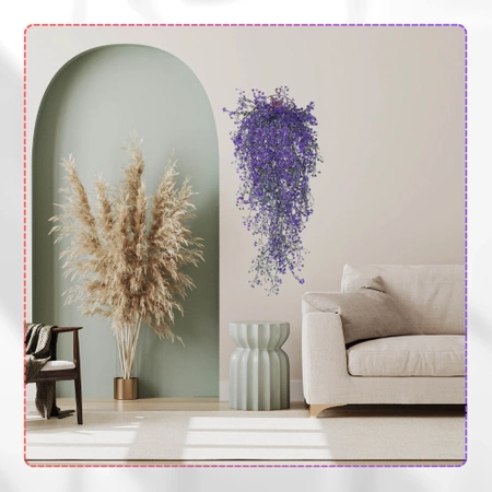 Flori artificiale de salcie decorative suspendate, 3 buc, cățărare violet