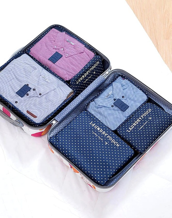 Set de călătorie cu 6 organizatoare de valize punctate