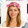 Coroană Bentita Păr Flori Trandafiri Roz Stil Boho