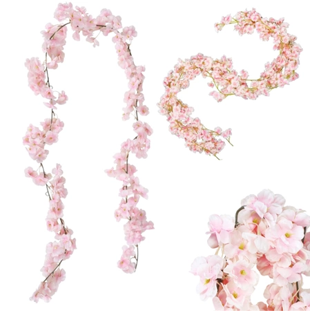 Viță de vie artificială de flori de cireș pentru ghirlandă 1pc roz decorativ