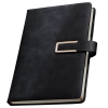Caiet agendă A5 elegant din piele, cu fixare neagră