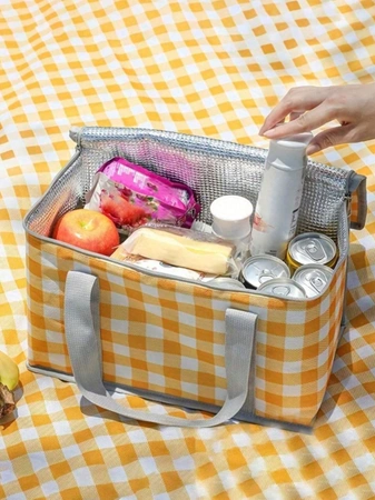LUNCH BOX sac de depozitare termică a alimentelor în carouri mare