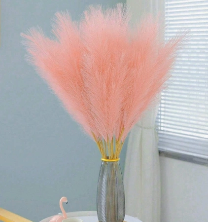 Stuf artificial pampas grass decorative 10pcs roz