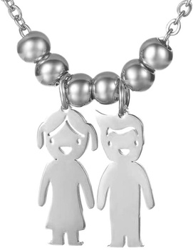 Colier argintiu din otel chirurgical pentru baieti fete copii