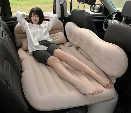 Saltea auto XL, pat auto negru cu pompa, camping