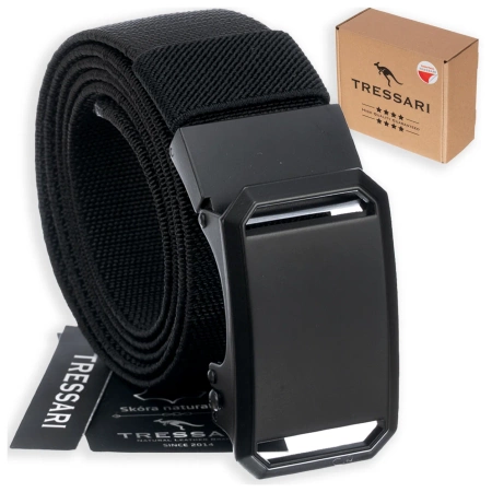 TRESSARI centura elastica neagra cu catarama automata