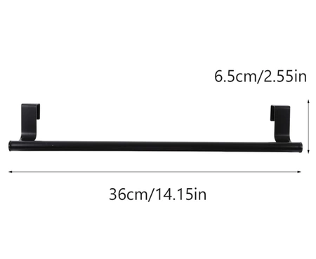 Hangers 2pc negru pentru bucătărie dulap ușă baie prosop feroviar