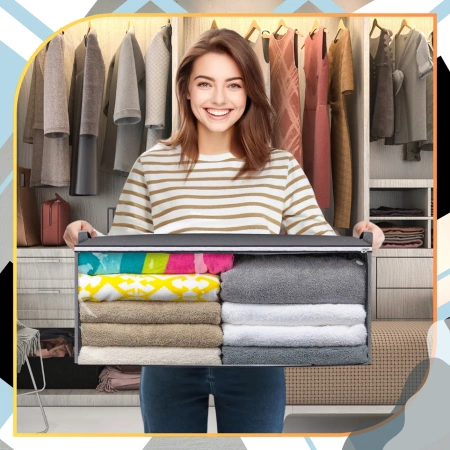 Organizator solid set de 3 genti dulap mari pentru lenjerie de pat haine pături