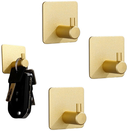Set de 3 cârlige de perete autoadezive loft gold