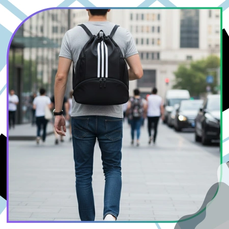 Rucsac sport cu șnur de strângere pentru antrenament la sală, geantă de sală