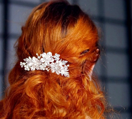 Pieptene de cristal decoratiuni par nunta flori