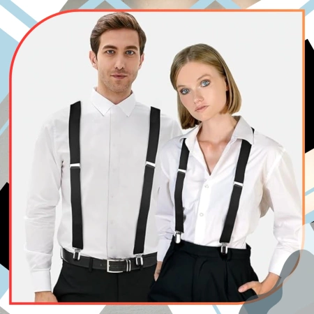 Negru, bretele puternice, set papion