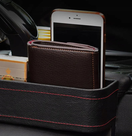 Organizator auto, suport de pahare din piele, telefon si chei