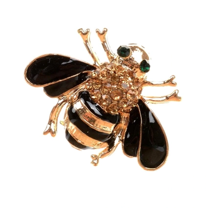 Broșă de albină din aur cu zirconi