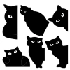 Set de 6 piese marcaj magnetic pisica neagra