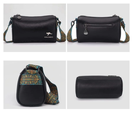 Elegant negru piele geanta de umăr doamnelor postbag