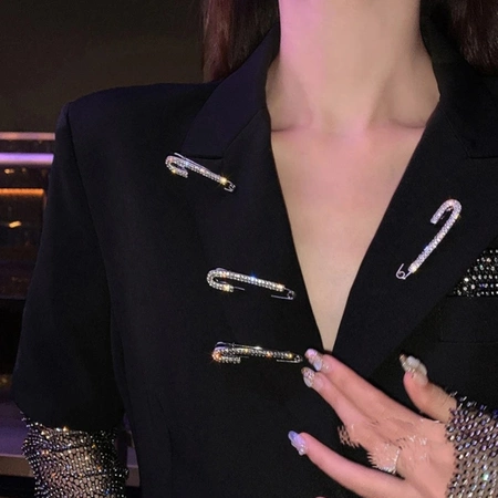 Zirconia broșă aur siguranță pin decorativ pin elegant
