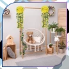 Atarnat flori artificiale galbene iedera cataratoare decorativ 1buc pentru balcon
