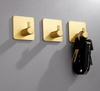 Set de 3 cârlige de perete autoadezive loft gold