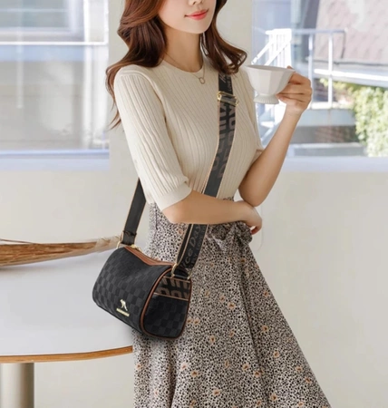 Elegant negru piele femei sac de umăr postbag