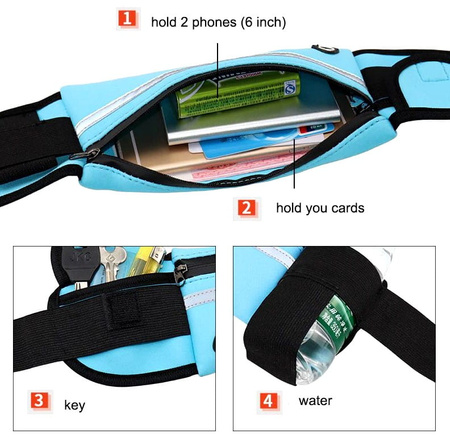 Geanta de talie cu centura, telefon, sticla de apa, geanta sport