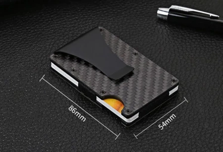 Portofel de metal mini pentru bărbați Husă pentru bărbați Organizator de carduri negru