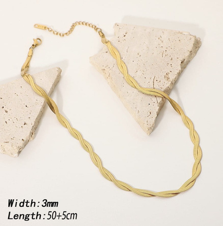 Colier elegant cu șarpe din oțel chirurgical auriu