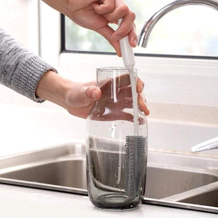 Perie din silicon pentru curățarea paharelor înalte, sticlelor și borcanelor