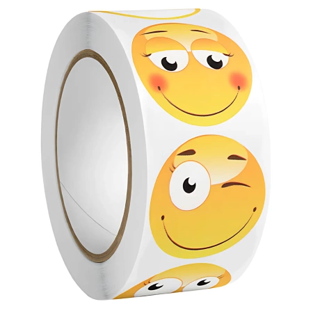 Autocolante Emoji colorate pe rolă 500 bucăți DIY pentru copii