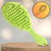 Perie flexibila pentru masaj si coafare a parului, verde delicat