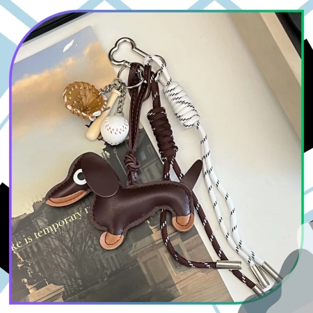 Breloc geantă breloc pandantiv dachshund baseball set