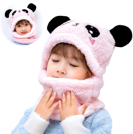 Cute fleece beanie 2in1 cald capota cu urechi pentru copii