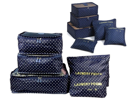 Set de călătorie cu 6 organizatoare de valize punctate
