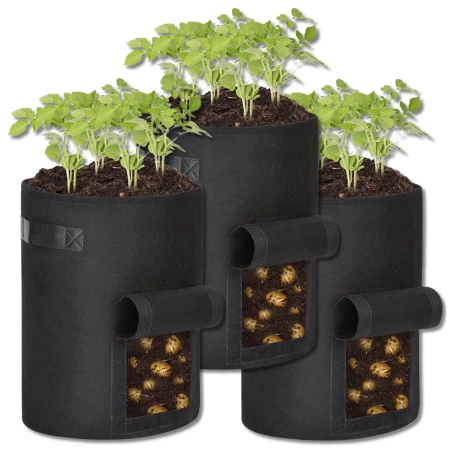 Set saci mare de 3 saci ghiveci pentru plantare legume 35x30 cm