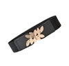 Cureaua de dama neagra lata elastica pentru o rochie cu model auriu
