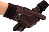 Mănuși de iarnă pentru bărbați maro de piele intoarsă