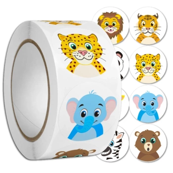 Autocolante pe rola 500 buc. Animale de bricolaj pentru copii colorate