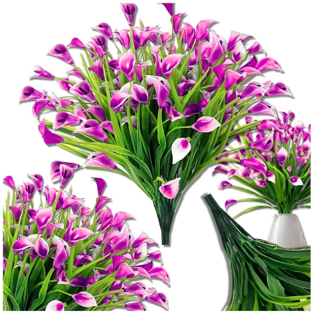 Flori artificiale crini roz decor buchet calla 5buc