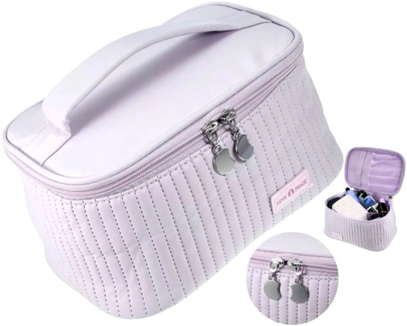Organizator elegant patrat pentru geanta cosmetica din piele ecologica