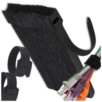 Clemă de cablu cu velcro pentru fixarea firelor, set de 100 bucăți, neagră, 12x150mm