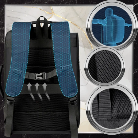 Rucsac de călătorie negru pentru bagaj de mână pentru avion, cabină de afaceri USB