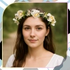 Bentiță Coroană Albă Flori Trandafiri Stil Boho