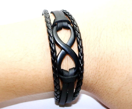 Brățară din piele unisex INFINITY Punk Strap